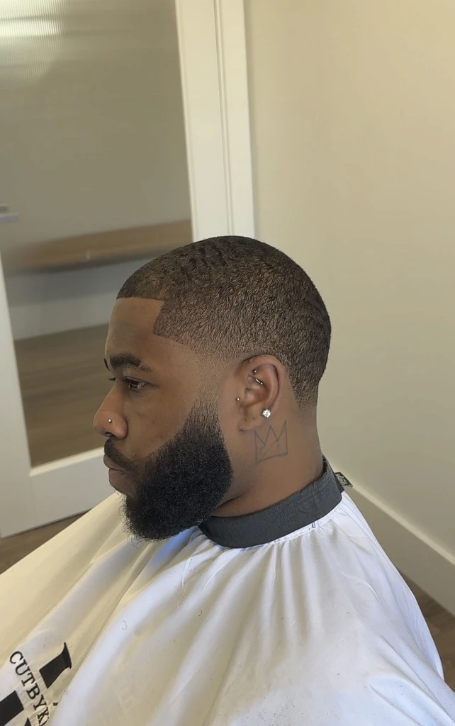 Beard fade close-up detail