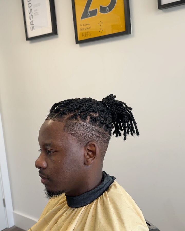Clean fade under dreadlocks